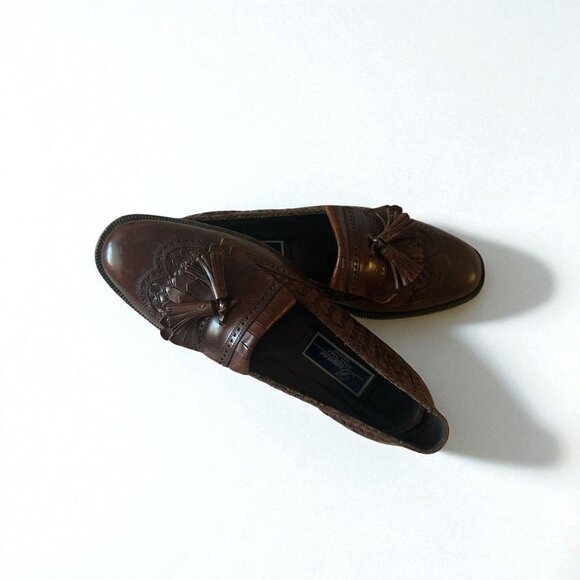 Brown Leather Tassel Loafers - Picture 3 of 4